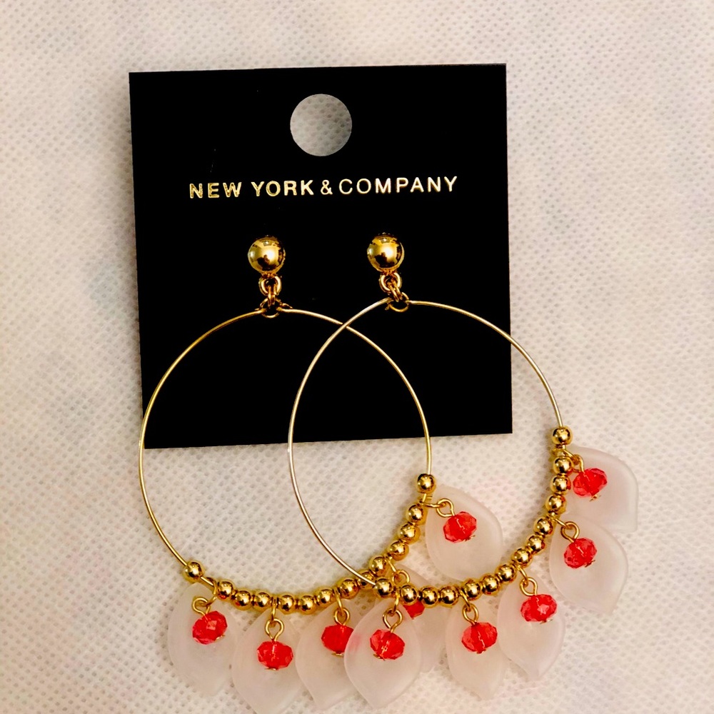 GOLD AND PINK EARRINGS - Picture 3 of 3